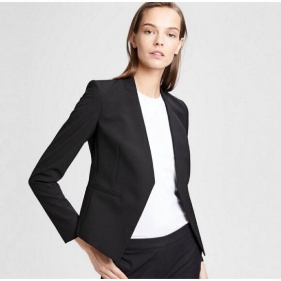 Theory Lana Edition 4 Open Front Blazer Virgin Wool Black Size 6‎ - Picture 13 of 13